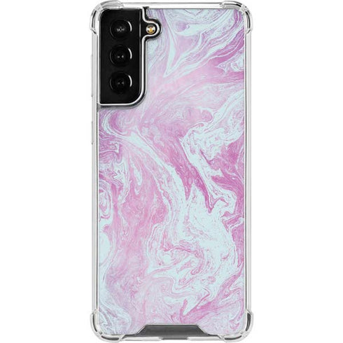 Blue and Purple Marble Galaxy S21 FE Clear Case